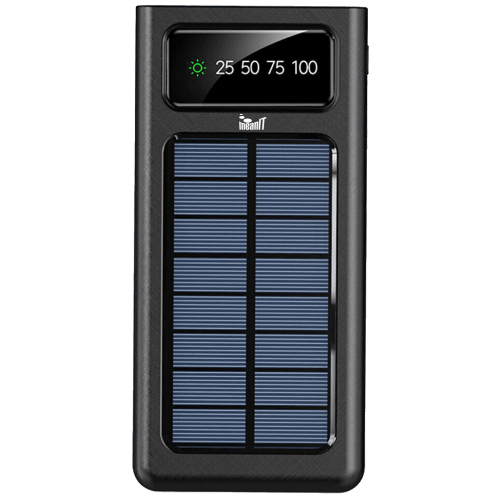 MeanIT Punjač prijenosni za mobitele + svjetiljka,solarni, 10000mAh - P1 slika 1