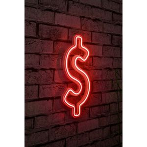 Wallity Ukrasna plastična LED rasvjeta, Dollar Sign - Red