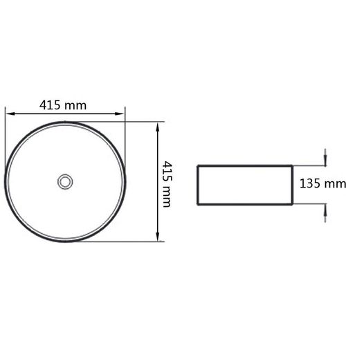 Umivaonik Okrugli Keramički Bijeli 41,5x13,5 cm slika 2