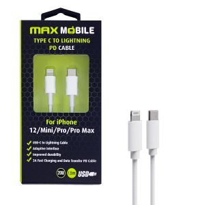 MaxMobile data kabel I-PHONE LIGHTNING-TYPE C PD 3A,20W 1.5m bijeli