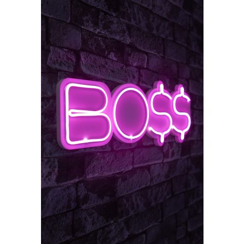 Wallity Ukrasna plastična LED rasvjeta, BOSS - Pink slika 1