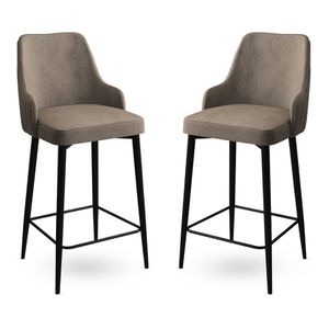 Set od 2 Bar Stolice Enox - Cappuccino, Crna Cappuccino