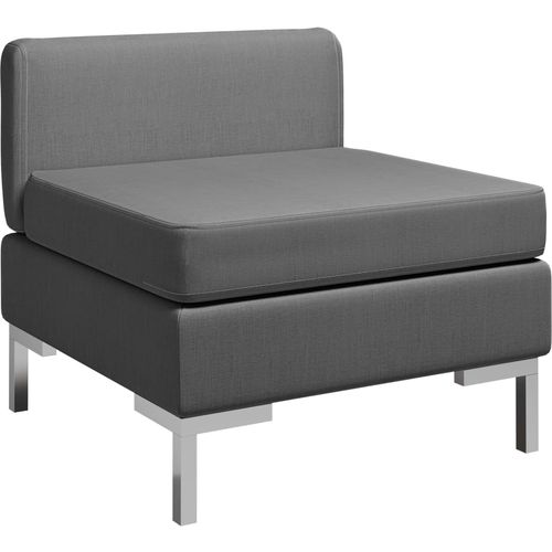 Modularna srednja sofa s jastukom od tkanine tamnosiva slika 1