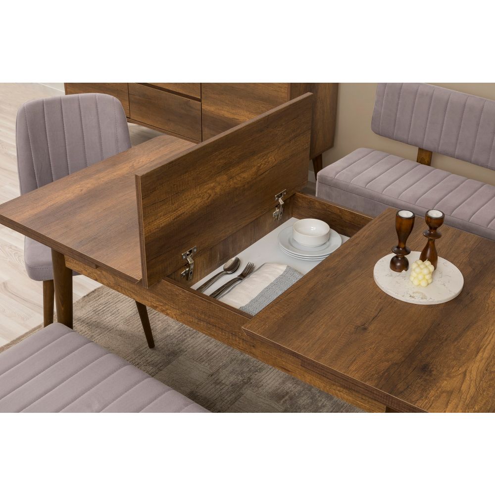 Vina Bench 04 0701 - Set Trpezarijskog Namještaja od Oraha slika 6