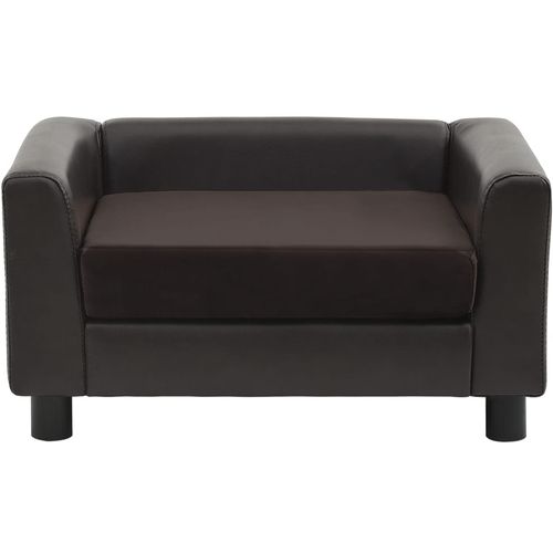 Sofa za pse smeđa 60 x 43 x 30 cm od pliša i umjetne kože slika 34