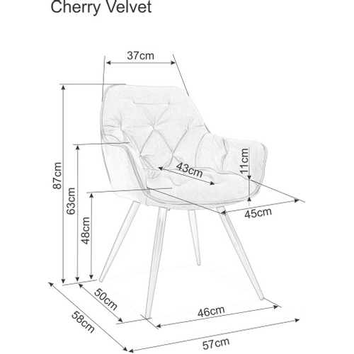 Stolica Cherry-crvena slika 2