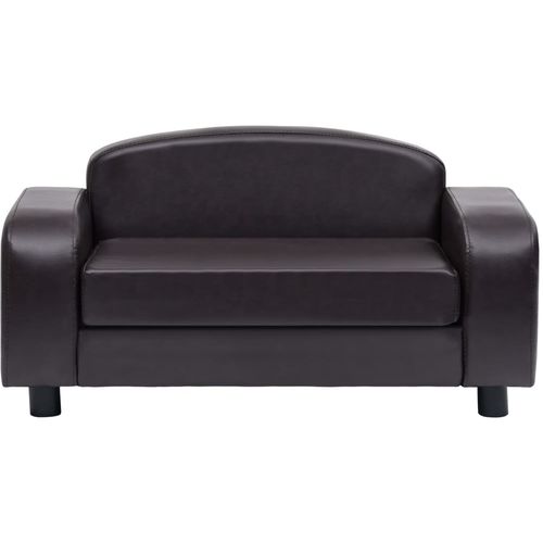 Sofa za pse smeđa 80 x 50 x 40 cm od umjetne kože slika 13