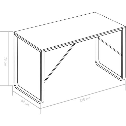 Stol za računalo bijeli 120 x 60 x 73 cm slika 8