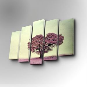 5PUC-067 Multicolor Decorative Canvas Painting (5 Pieces)