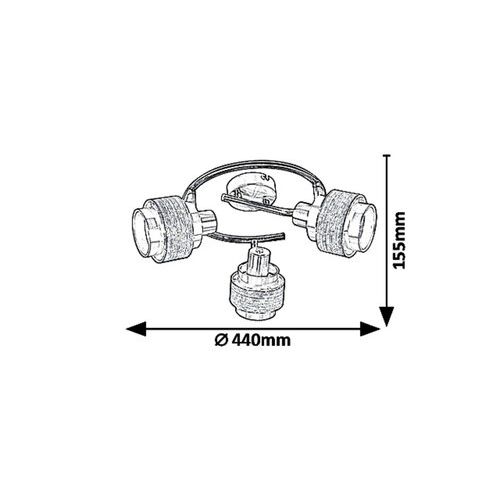 Rabalux Basil Spot E14 3X MAX 40W hrom/s oak slika 2