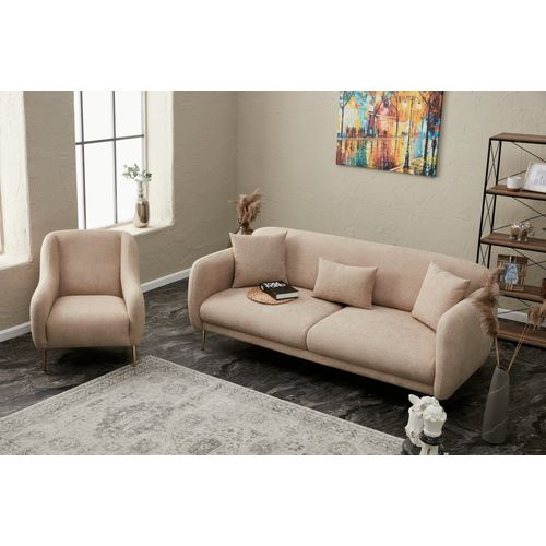 Atelier Del Sofa Trosjed na razvlačenje, Bež Zlato, Simena - Beige slika 3