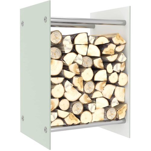 Stalak za drva za ogrjev bijeli 40 x 35 x 60 cm stakleni slika 14