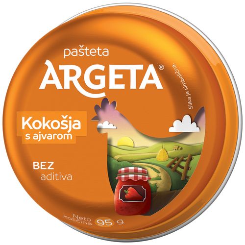 Argeta kokošja pašteta s ajvarom 95 g slika 1