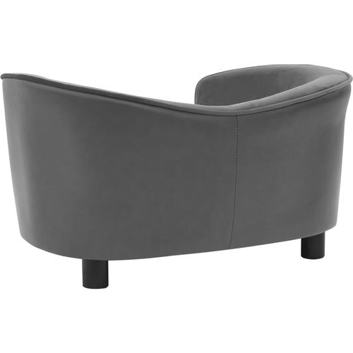 Sofa za pse siva 69 x 49 x 40 cm od pliša i umjetne kože slika 23