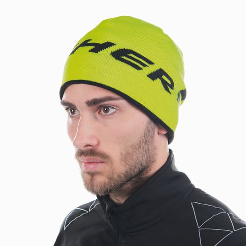 KAPA FISCHER LOGO-REVERSIBLE BEANIE BLACK NEONYELLOW - Univerzalna veličina slika 2