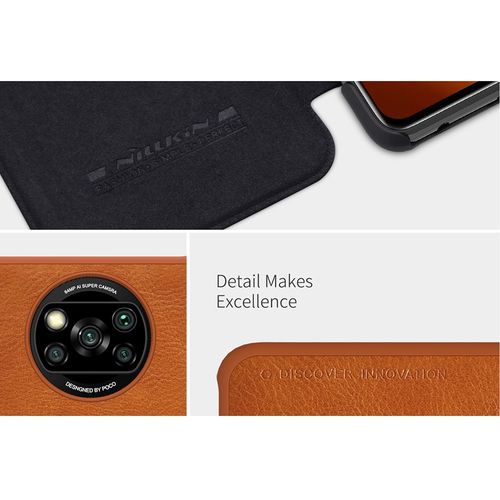 Nillkin - Qin Leather Case - Xiaomi Poco X3 / Poco X3 NFC / Poco X3 Pro - crna slika 4