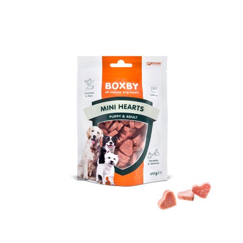 Boxby Poslastica za pse Puppy + Adult Mini Srca, 100 g slika 1