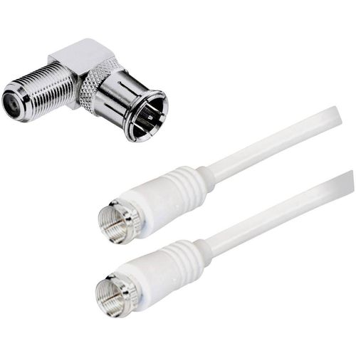 BKL Electronic antene, SAT priključni kabel [1x F-muški konektor - 1x F-muški konektor] 2.50 m 85 dB dvostruko zaštićen bijela slika 2