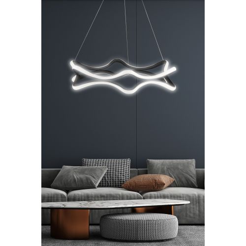 Jades Black - White Light Black Chandelier slika 1