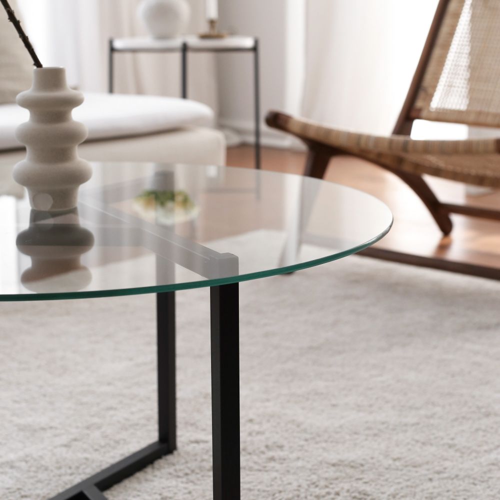 Stakleni stolić za kafu Trio S402 Transparent/Black slika 4
