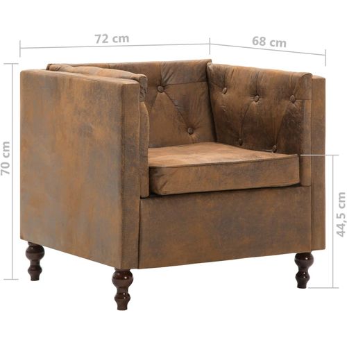 2-dijelni set sofa Chesterfield s presvlakom od tkanine smeđi slika 16