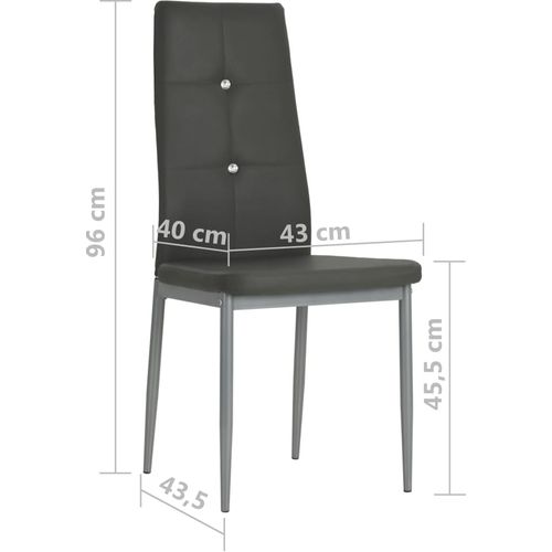 Blagovaonske stolice od umjetne kože 4 kom sive slika 18