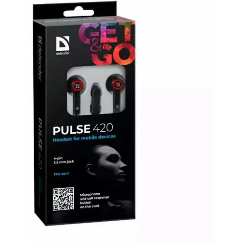 Slušalice bubice sa mikrofonom Defender Pulse 420, crno crvene slika 2