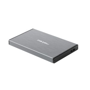 Natec NKZ-1281 RHINO GO, HDD/SSD External Enclosure 2.5",  SATA III, USB3.0, Aluminium, Grey