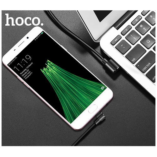 hoco. USB kabel za smartphone, micro USB, kutni 90°, 1.2 met,crna - U37 Long Roam, Micro USB , BK slika 5