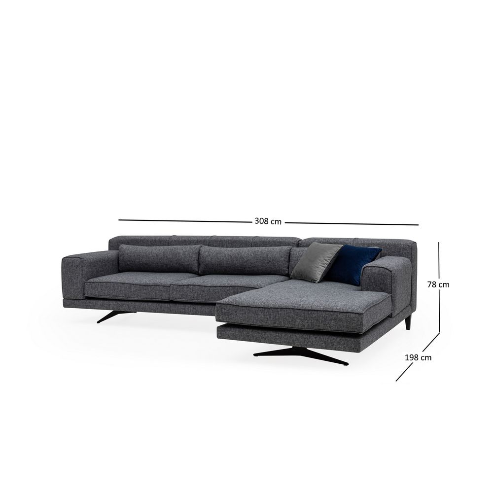 Ugaona Sofa Jivago Corner Right (L2-Chl) - Siva slika 11