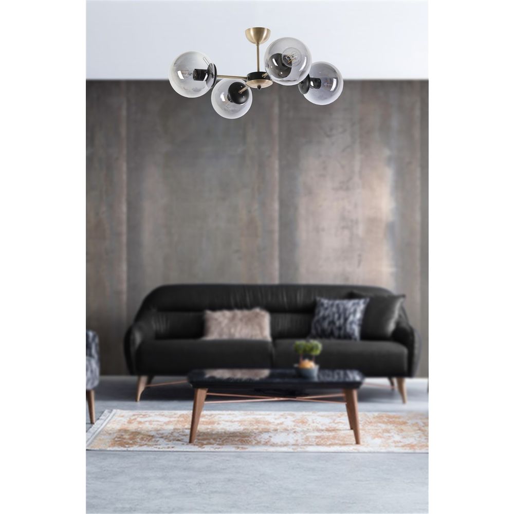 Venüs 4 Lü Füme Camlı Avize CopperFume Chandelier slika 1