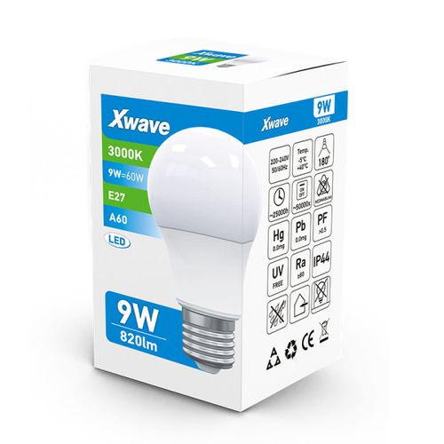 Xwave E27 9W LED Sijalica 3000K/220V/820Lm/Toplo Bela slika 1