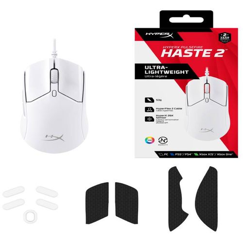 HyperX Pulsefire Haste 2Gaming Mouse (White) slika 4