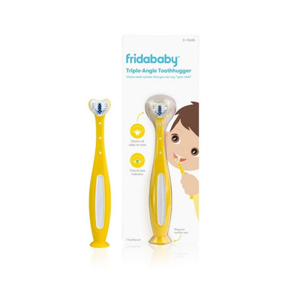 Frida trokutna zubna četkica za djecu Toothhugger Yellow slika 5