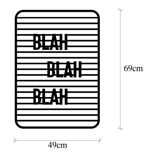 Crni Dekorativni Metalni Zidni Ukras 'Blah Blah Blah' slika 5