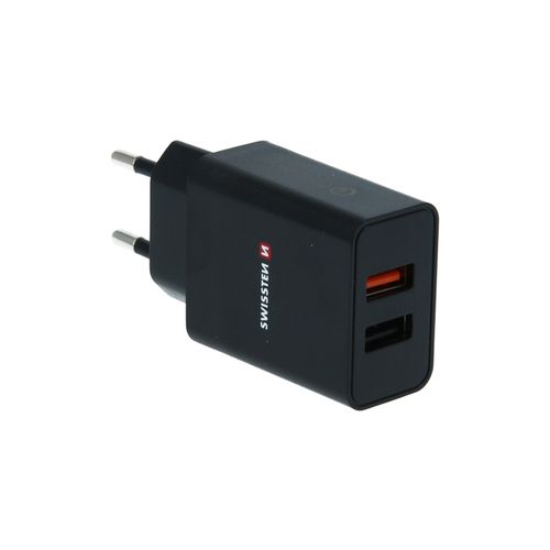 SWISSTEN punjač za AC220, 2xUSB, QUALCOMM 3.0, brzi, 23W, crni EOL slika 5