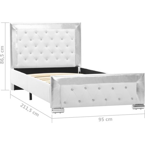 Okvir za krevet od umjetne kože bijeli 90 x 200 cm slika 35