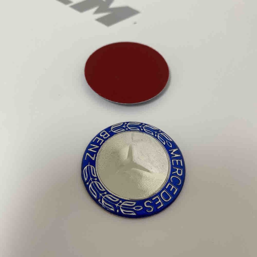 Plastična oznaka Asy za Mercedes Fi38Mm (plavi rub) slika 1
