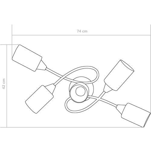 Stropna svjetiljka s keramičkim sjenilima 5 žarulja E14 bijela slika 9