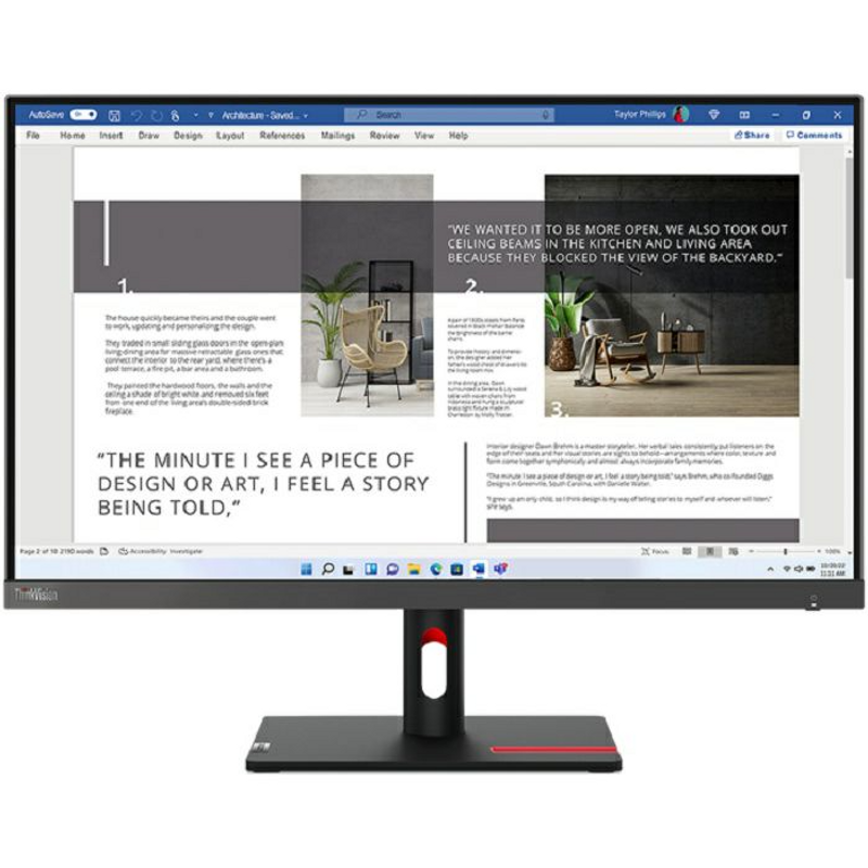 Lenovo Monitor Lenovo ThinkVision S27i-30 63DFKAT4EU, 27″, IPS, FHD, 4ms, 100Hz, HDMI image