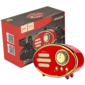 hoco. Zvučnik bežični, Bluetooth,retro, 1200 mAh, 5 h, 5 W, crvena - BS25 Time, Bluetooth, retro, red
