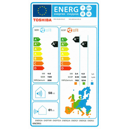 Toshiba klima uređaj 4,6Kw HAORI R32 RAS-B16N4KVRG-E i RAS-16J2AVSG-E1, set slika 4