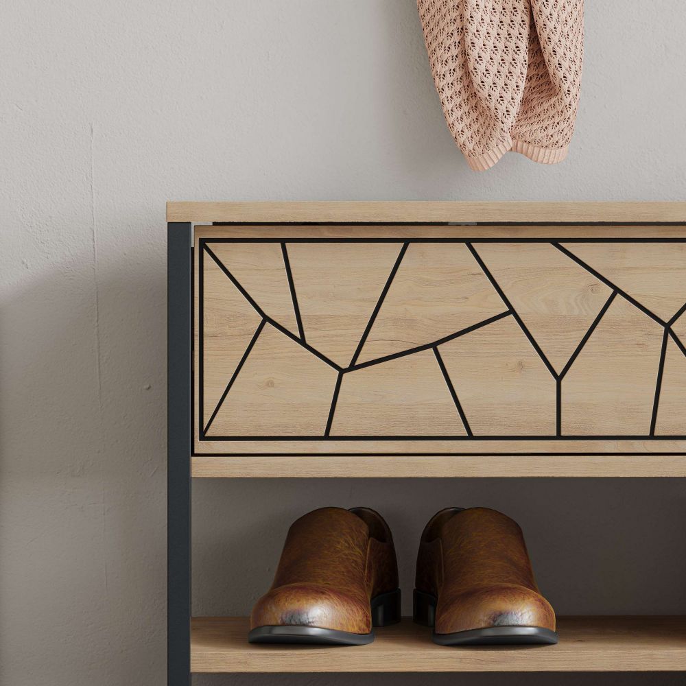 Ormar za cipele "Inola Shoe Bench" - boje: safir i hrast slika 4