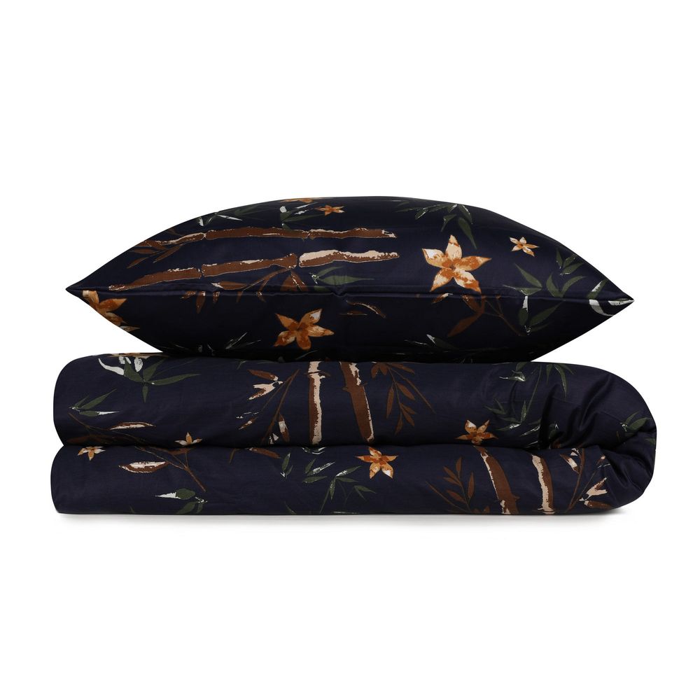 Satin set navlake za krevet kraljevske veličine (FR) Bamboo - Cvijet slika 3