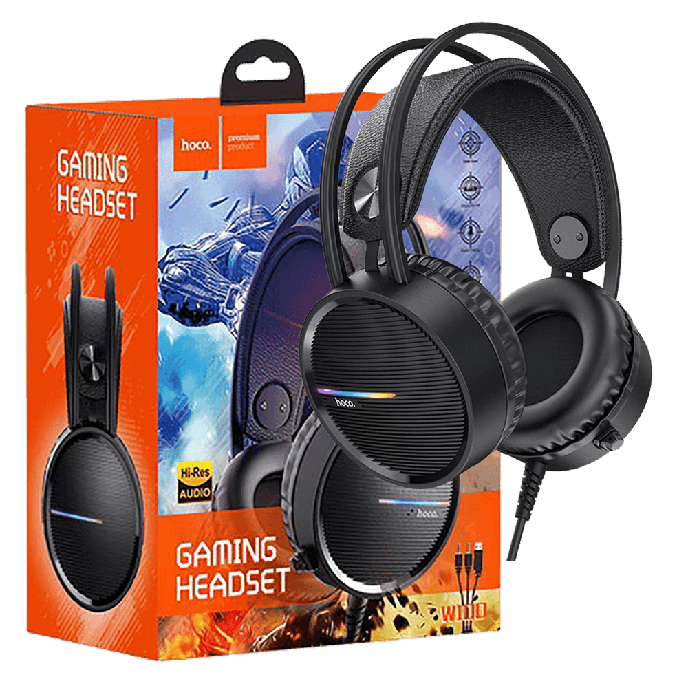 hoco. Slušalice sa mikrofonom, gaming, dužina kabela 2.4 met, crna - W100 Touring slika 1