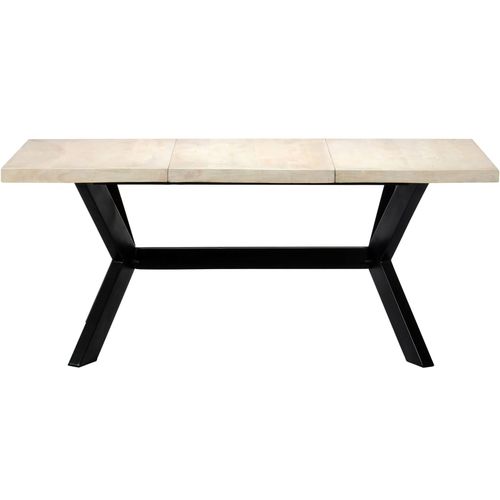 Blagovaonski stol bijeli 180x90x75 cm od masivnog drva manga slika 43