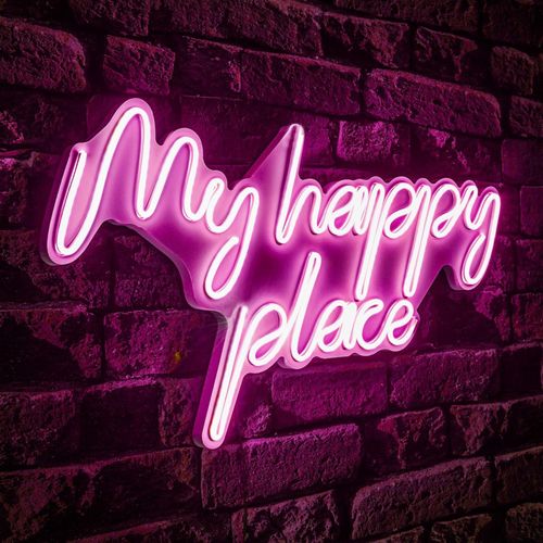 Wallity Zidna LED dekoracija, My Happy Place - Pink slika 2