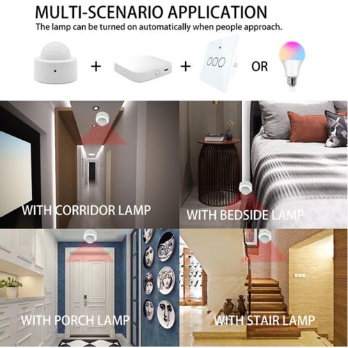 ZIGBEE-SMART-ALARM-RSH-MS10 Gembird RSH Tuya 2u1 Mini PIR detektor pokreta, Infracrveni alarm senzor slika 2