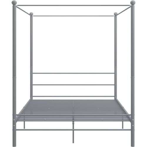 Okvir za krevet s nadstrešnicom sivi metalni 160 x 200 cm slika 4