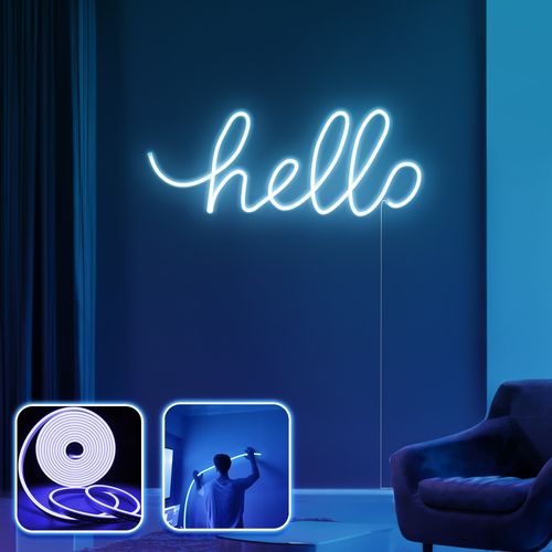 Opviq Dekorativna zidna led rasvjeta Hello - Large - Blue slika 1